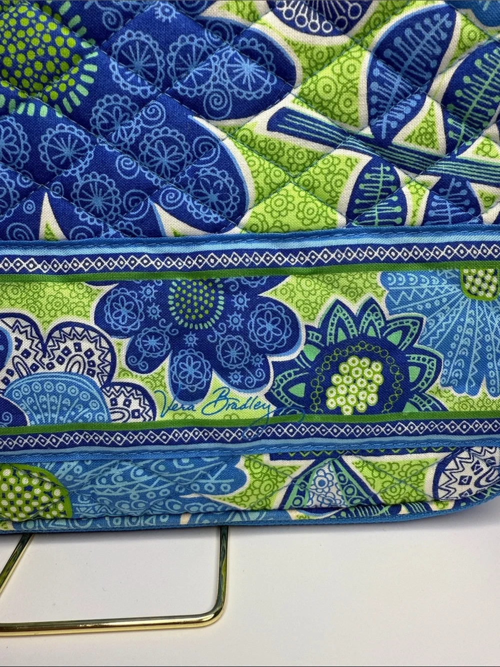 Vera Bradley Blue Navy Lime Green Floral Laptop Sleeve